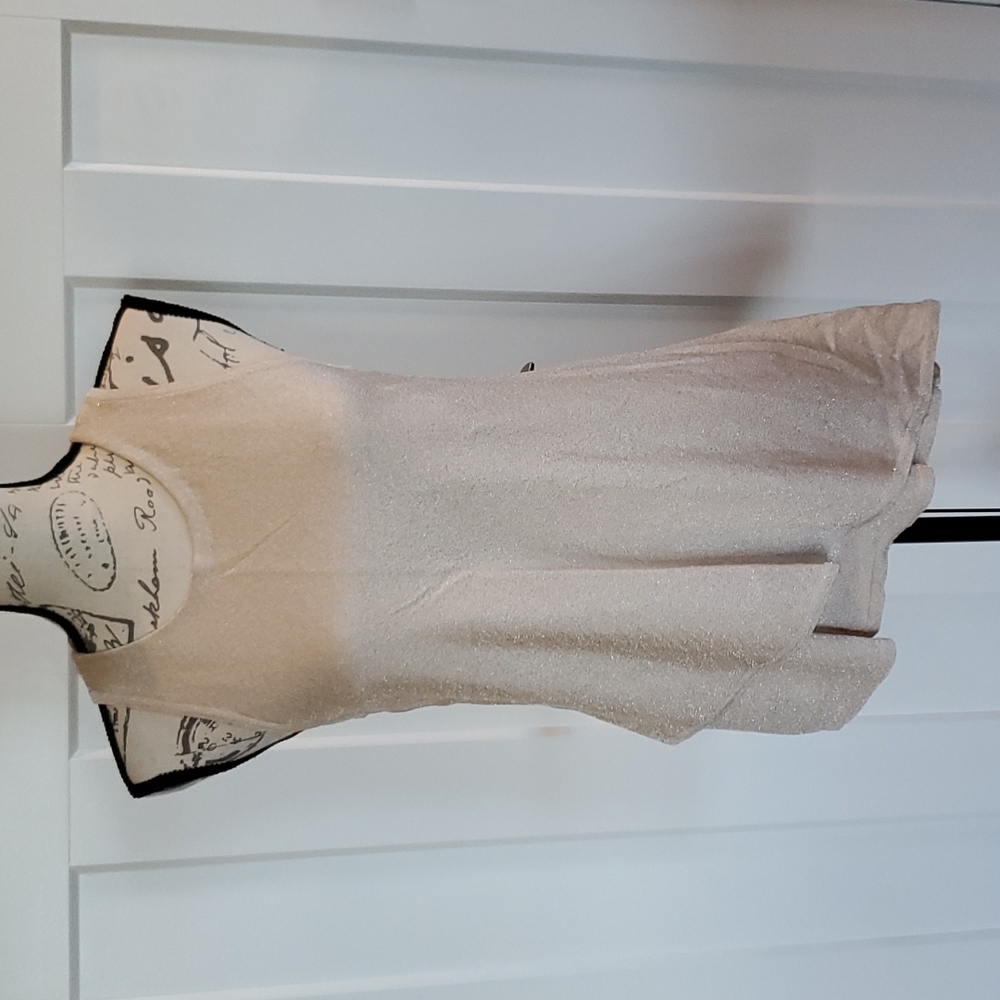 White House Black Market pink glittery asymmetrical tank